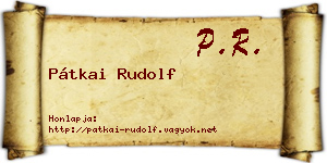 Pátkai Rudolf névjegykártya